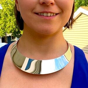 Chrome collar necklace